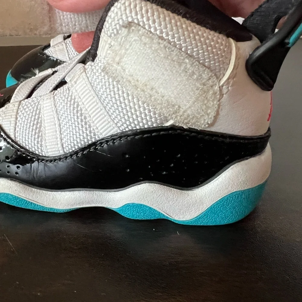 Jordan Black and White Sneakers with Patent Leather